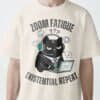 black-scowl-zoom-vintage-white-man-urban Vintage White Existential Cat T-shirt on Male Model urban