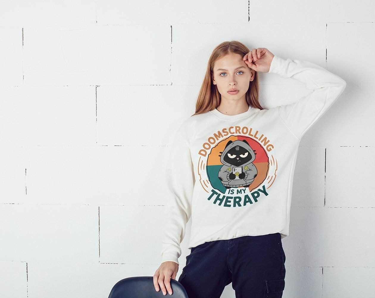 blackscowl sweatshirt model in funny design