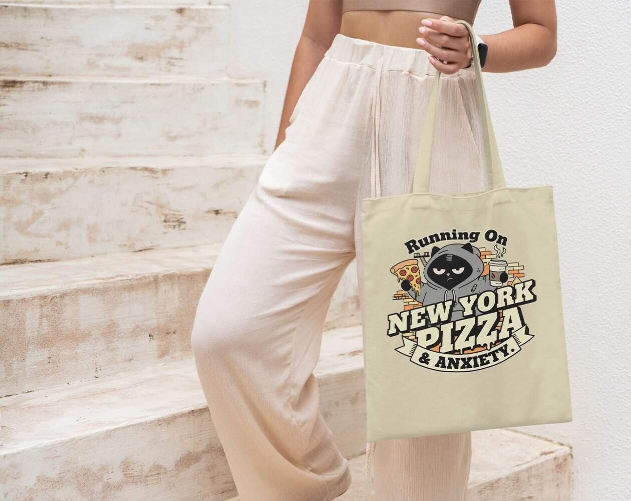 blackscowl tote bag model with funny design