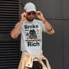 Philosopher Cat T-Shirt: "Broke but Philosophically Rich"