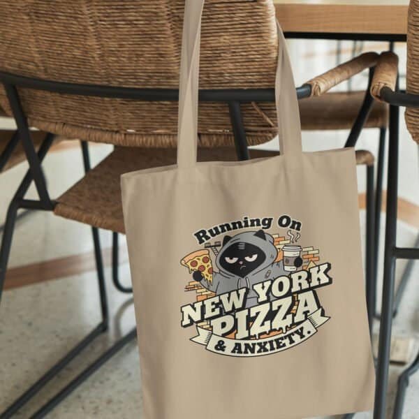 cynical-introvert-tote-bag-new-york Running On Anxiety Organic Cotton Tote Bag | Black Scowl