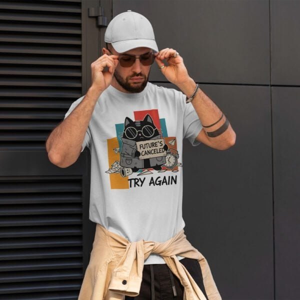 future-canceled-tee-man-white-outdoor urban-sarcasm-cat-tee-black-scowl-future-canceled-outdoor-look