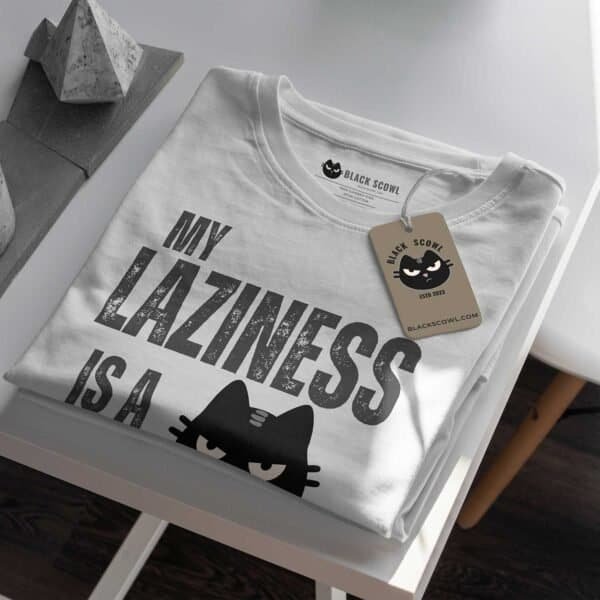 laziness-is-a-protest-tshirt-white-mockup-tag My Laziness Is a Form of Protest T-Shirt | Black Scowl Anti-Hustle Tee