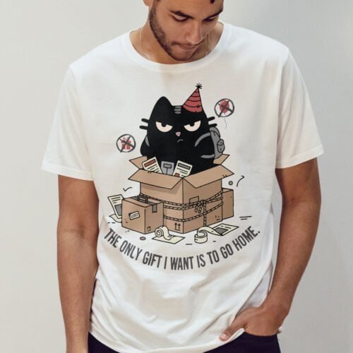 man-cynical-gift-shirt-white-anti-party Man with dreadlocks wearing the White t-shirt, perfect cynical gift for someone who hates parties.