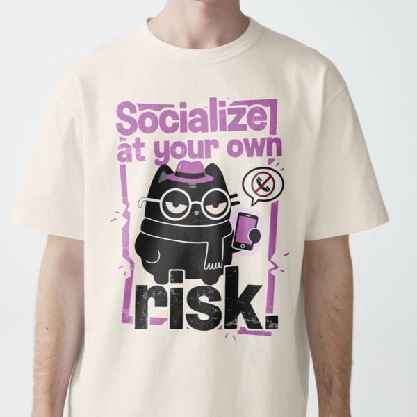 man-social-risk-white-tshirt-avoidant Man with a serious expression wearing the White t-shirt, perfect for the avoidant and socially anxious.