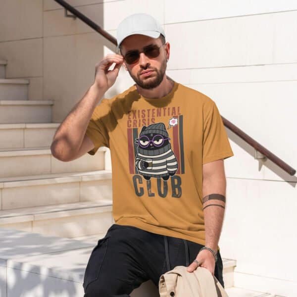 sarcastic-existential-t-shirt-man-toast-streetwear Existential Crisis Club T-Shirt | Black Scowl Cat Tee
