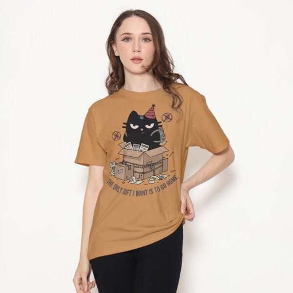 woman-go-home-gift-toast-tshirt-awkward The Only Gift I Want Is To Go Home T-Shirt | Black Scowl Introvert Tee