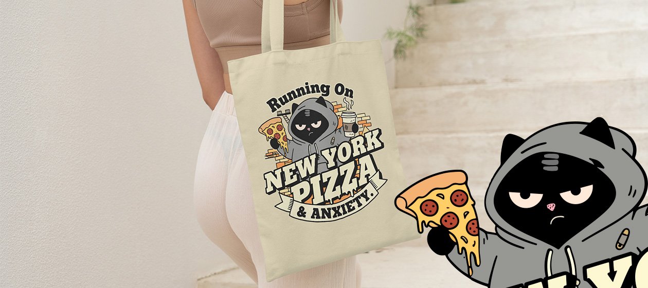 blackscowl tote bag model with funny design