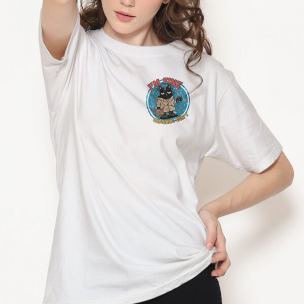 funny-apocalyptic-humor-shirt-model I'm Fine Universe Isn't Sarcastic Cat T-Shirt | Black Scowl