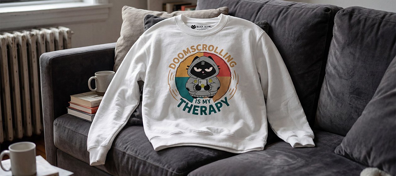 blackscowl sweatshirt model in funny design