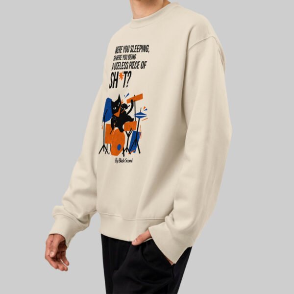"Useless Piece" Heavyweight Oversize Sweatshirt | Black Scowl