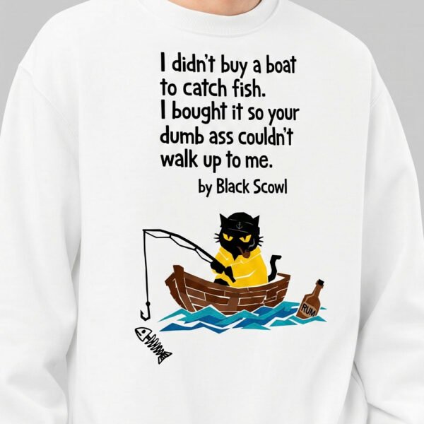 "Didn't Buy A Boat" Heavyweight Oversize Sweatshirt | Black Scowl