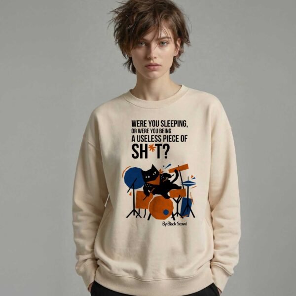 "Useless Piece" Heavyweight Oversize Sweatshirt | Black Scowl