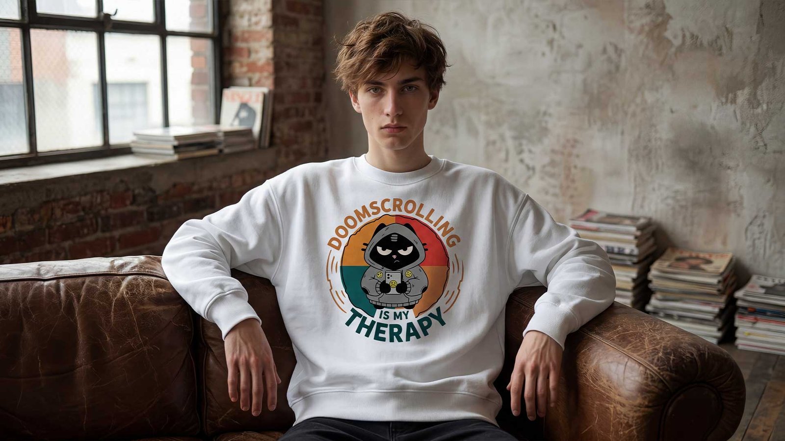 blackscowl sweatshirt model in funny design