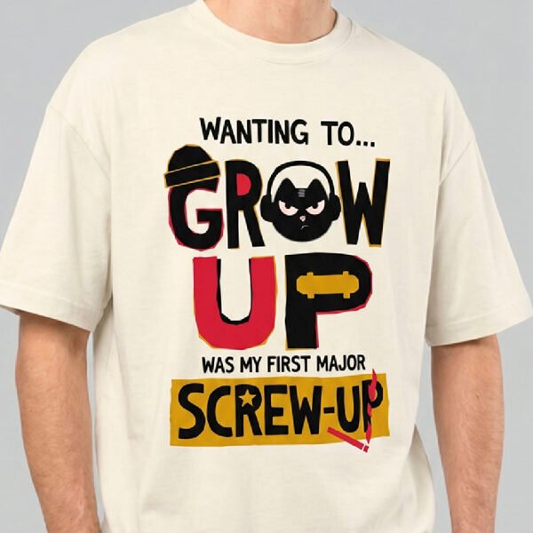 Major Screw-Up – Cream Heavyweight Oversized T-Shirt