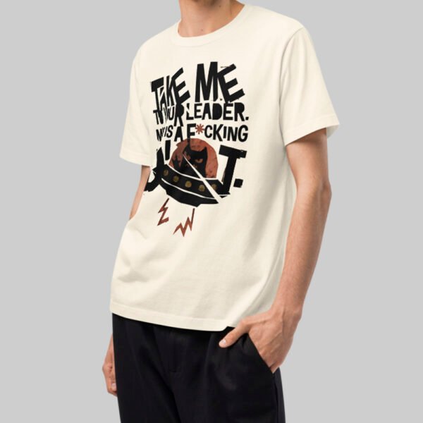 Take Me To Your Leader – Cream Heavyweight Oversized T-Shirt