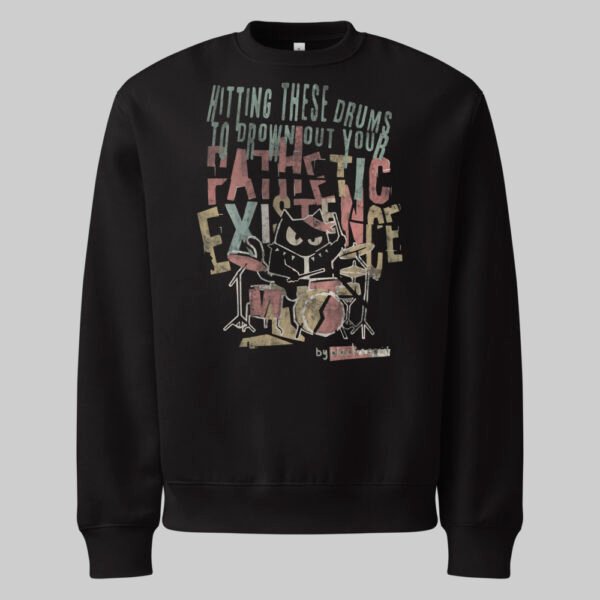 "Pathetic Existence" Black Oversized Sweatshirt | Heavyweight Streetwear Crewneck