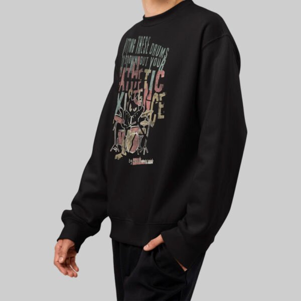 "Pathetic Existence" Black Oversized Sweatshirt | Heavyweight Streetwear Crewneck