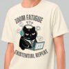 Zoom Fatigue Heavyweight Oversized T-Shirt - Vintage White | Black Scowl