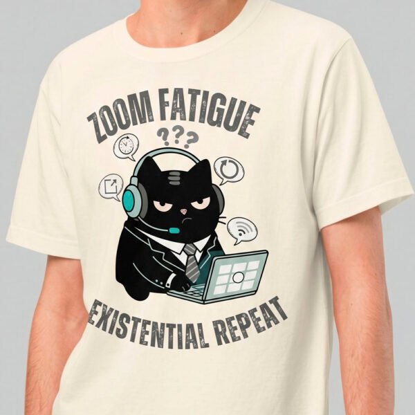 Zoom Fatigue Heavyweight Oversized T-Shirt - Vintage White | Black Scowl