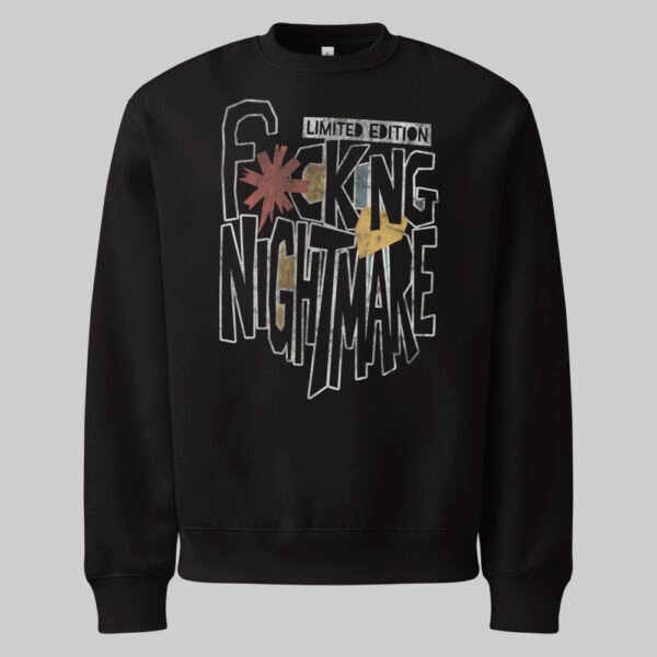 Fcking Nightmare – Black Heavyweight Crewneck Oversized Sweatshirt