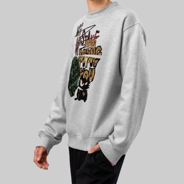 Black Scowl "Devouring You" Oversized Streetwear Sweatshirt - Light Gray