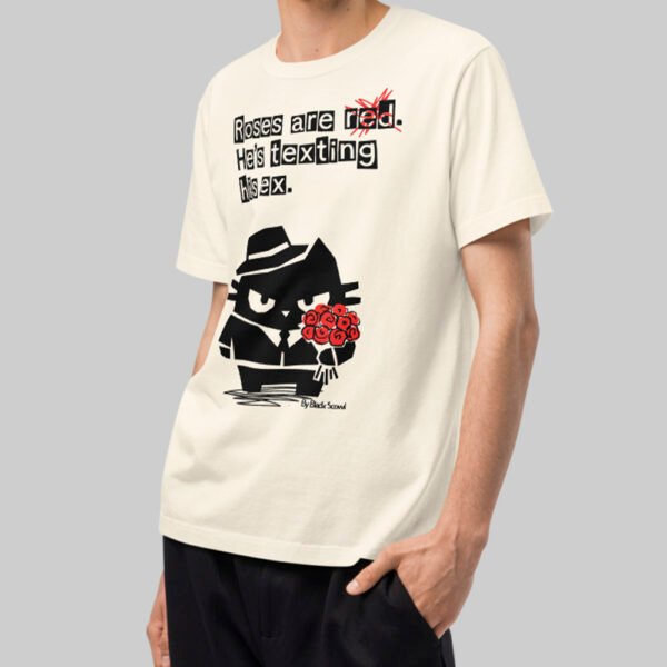 Roses Are Red Texting His Ex – Cream Heavyweight Oversized T-Shirt