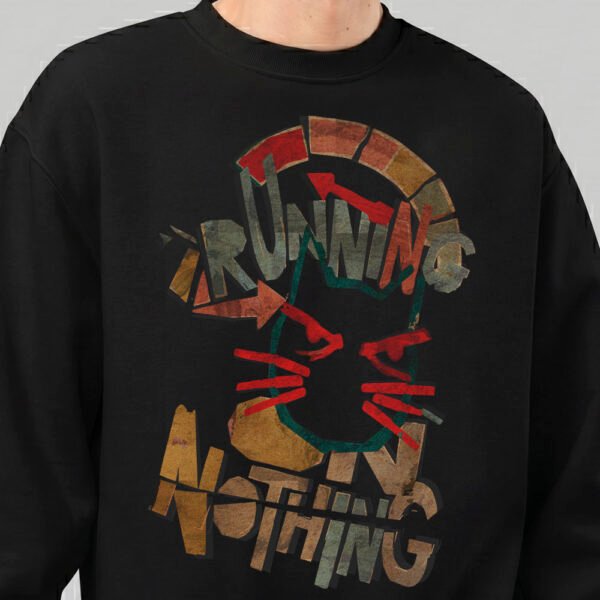 Running on Nothing – Black Heavyweight Crewneck Oversized Sweatshirt