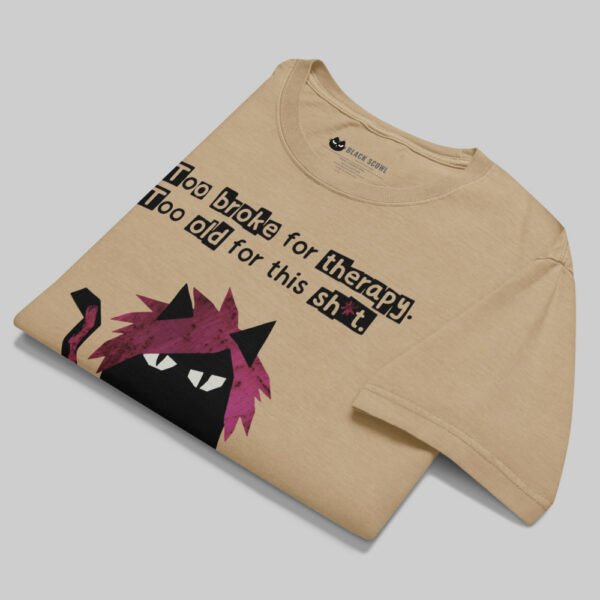 Too Broke for Therapy – Sand Heavyweight Oversized T-Shirt