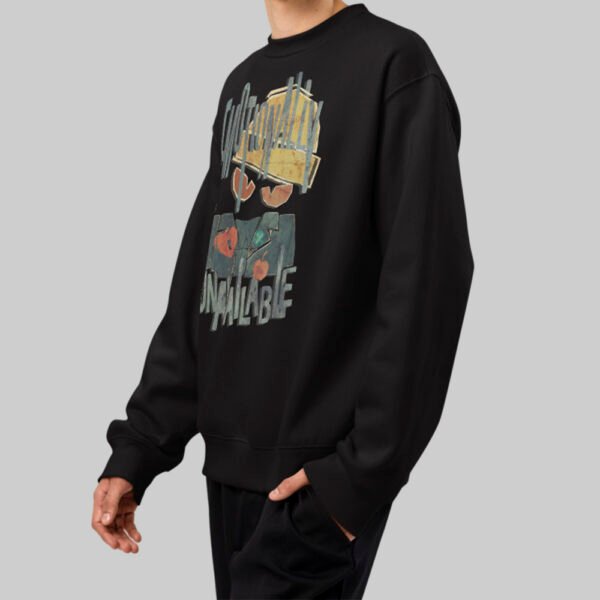 Emotionally Unavailable – Black Heavyweight Crewneck Oversized Sweatshirt
