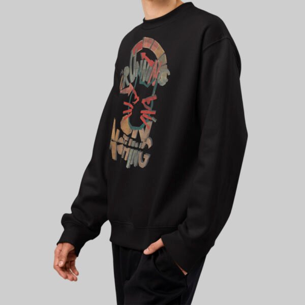 Running on Nothing – Black Heavyweight Crewneck Oversized Sweatshirt