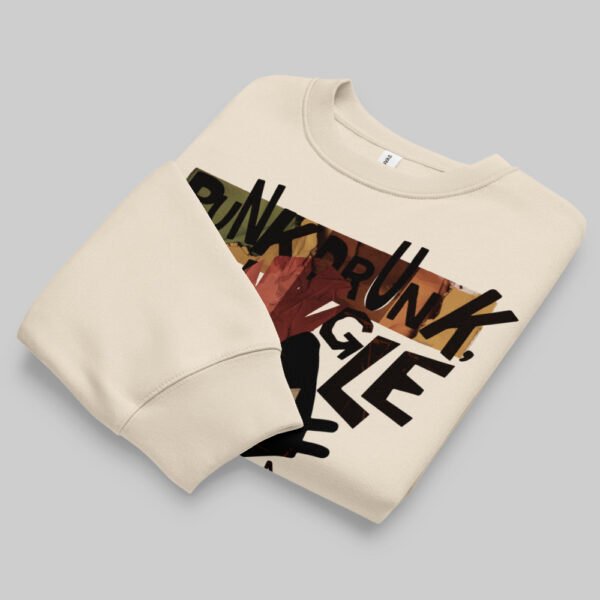 Black Scowl "Punk Drunk Single Mom" Beige Heavyweight Crewneck | Oversized Streetwear Sweatshirt