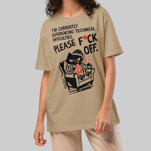 Technical Difficulties F*ck Off – Sand Heavyweight Oversized T-Shirt
