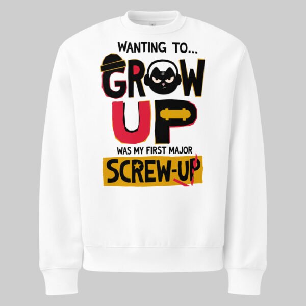 Major Screw-Up Oversized White Streetwear Sweatshirt