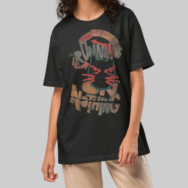 Running on Nothing – Black Heavyweight Oversized T-Shirt