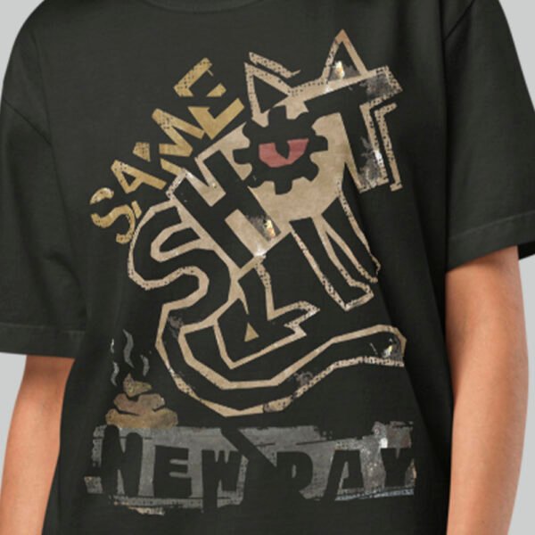 Same Shit New Day – Black Heavyweight Oversized T-Shirt