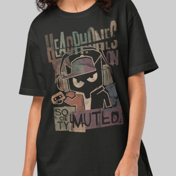 Society Muted – Black Heavyweight Oversized T-Shirt